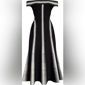 Alexander McQueen Spine Jacquard Off the Shoulder Sweater Dress nwt size L midi